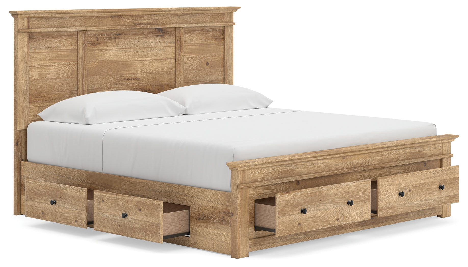 Makidern Tan King Panel Storage Bed