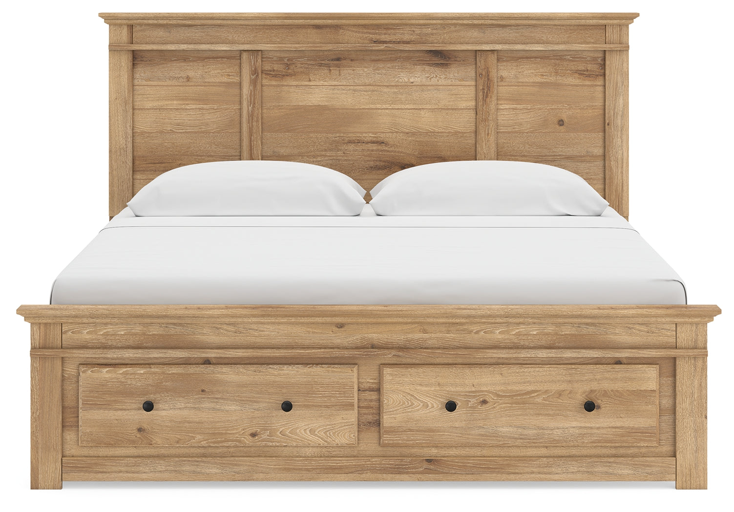 Makidern Tan King Panel Storage Bed