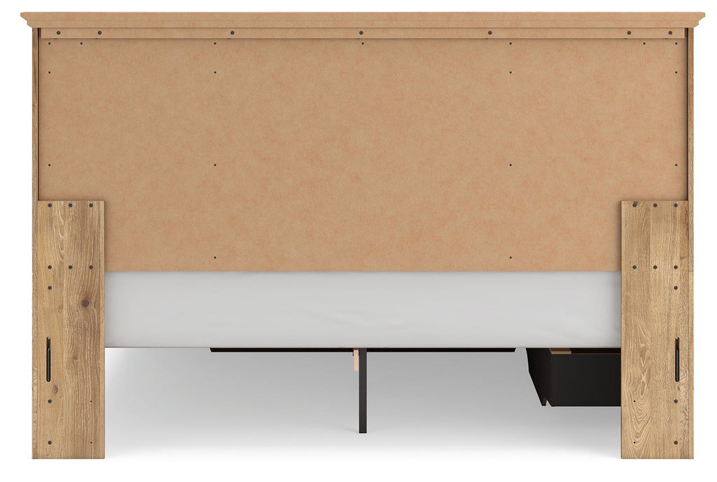 Makidern Tan King Panel Storage Bed