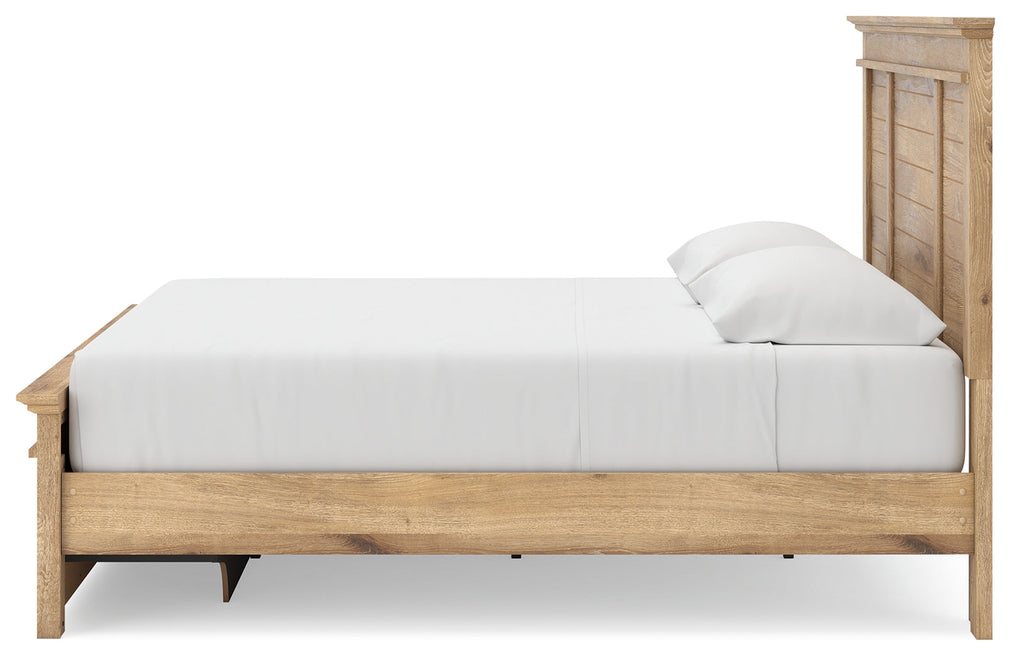Makidern Tan King Panel Storage Bed