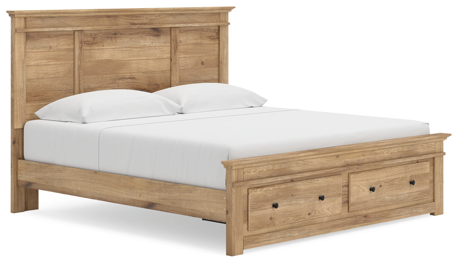 Makidern Tan King Panel Storage Bed