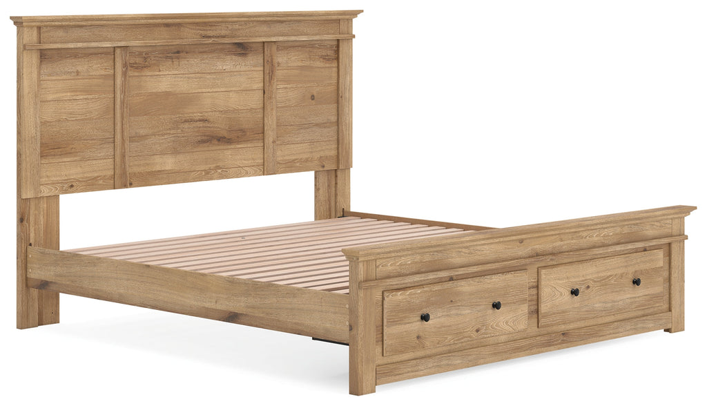 Makidern Tan King Panel Storage Bed