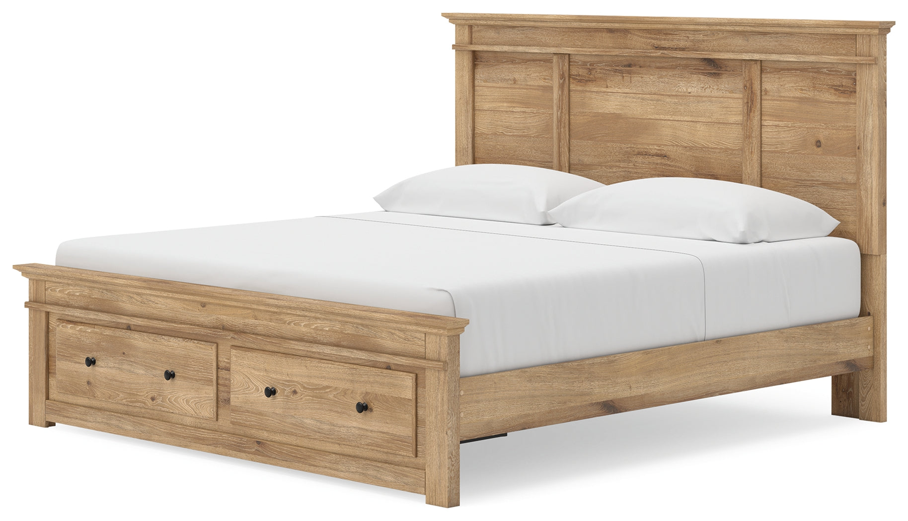 Makidern Tan King Panel Storage Bed