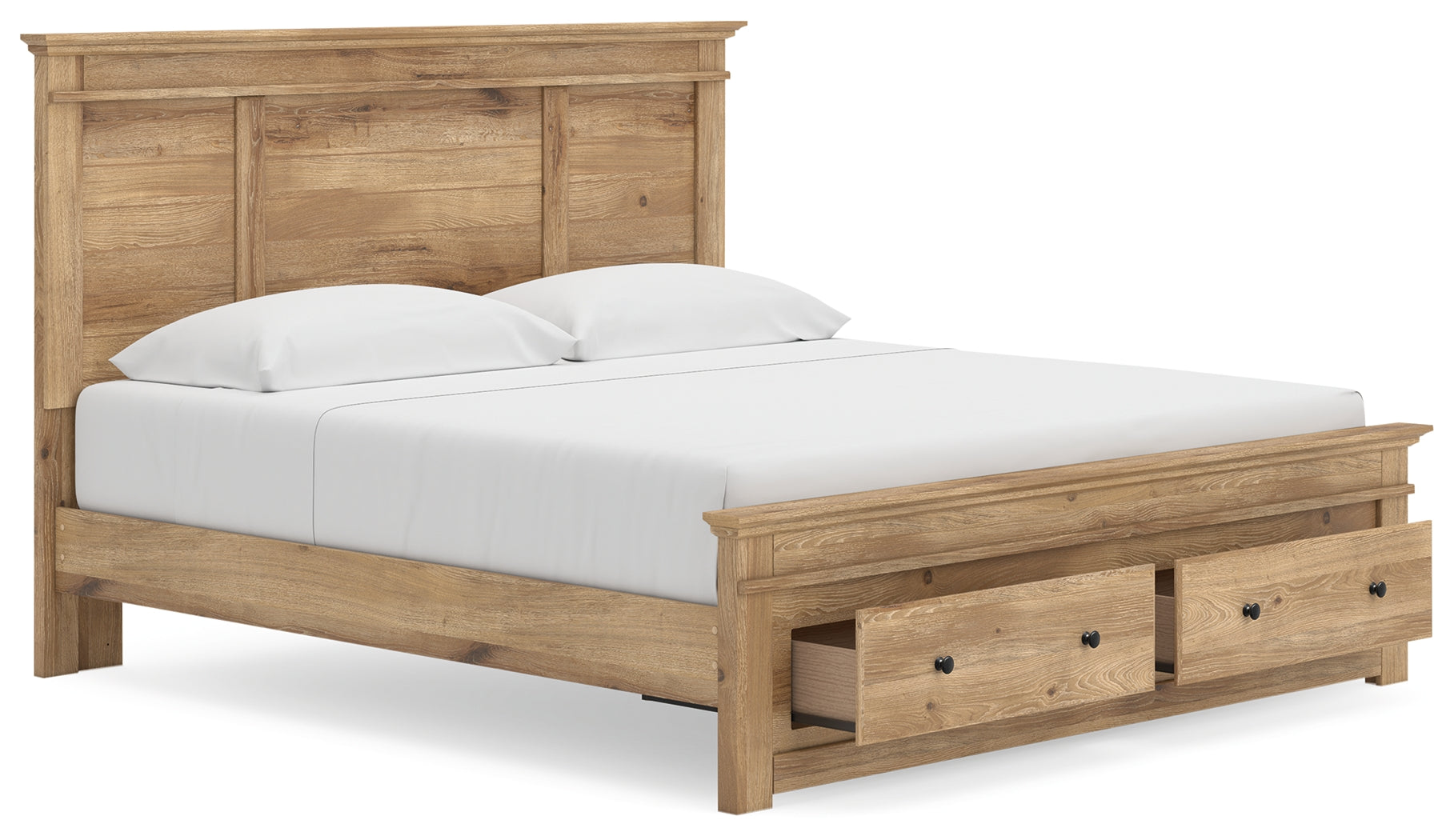 Makidern Tan King Panel Storage Bed