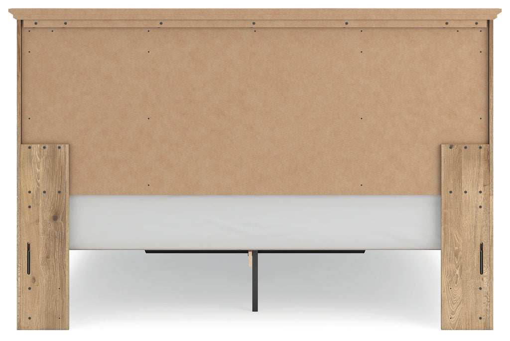 Makidern Tan King Panel Storage Bed