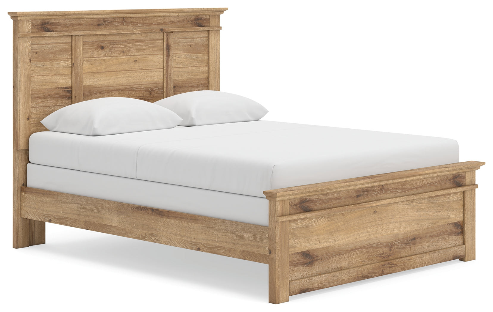 Makidern Tan Queen Panel Bed, Dresser and Mirror