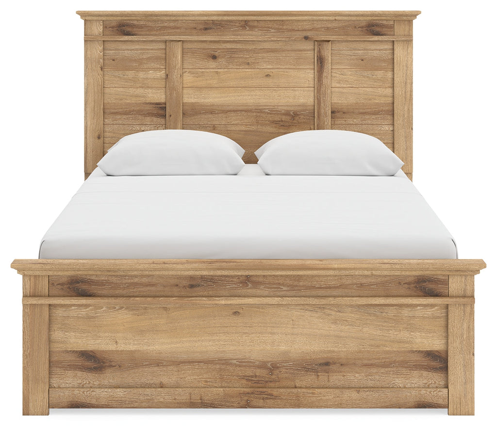 Makidern Queen Panel Bed, Tan