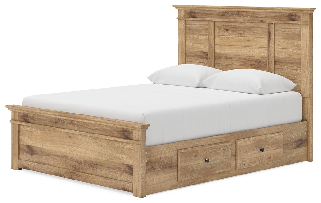 Makidern Queen Panel Bed, Tan