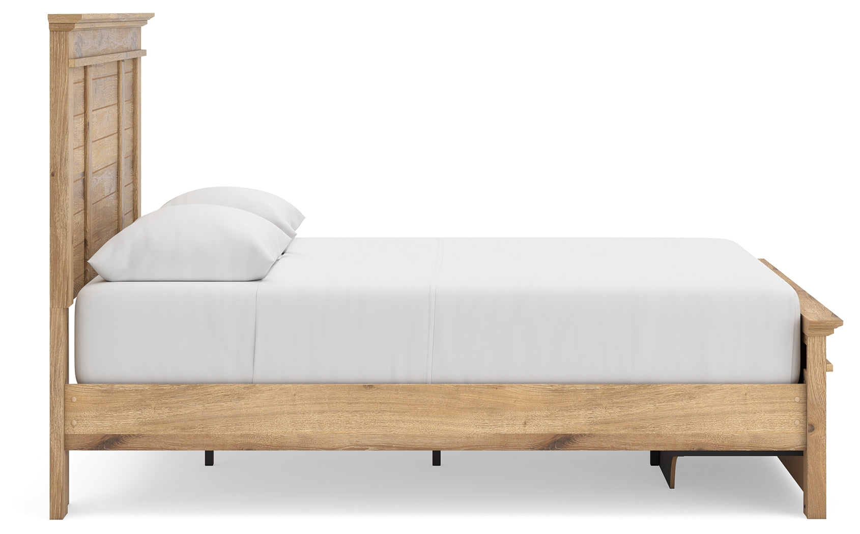Makidern Tan Queen Panel Storage Bed, Dresser and Mirror