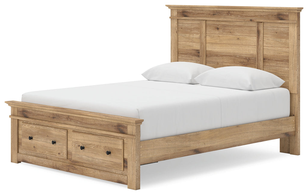 Makidern Tan Queen Panel Storage Bed