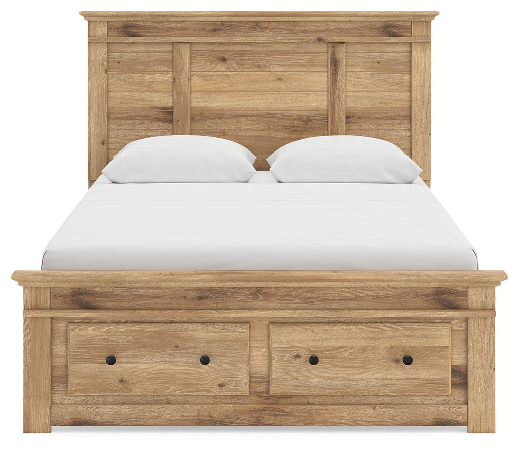 Makidern Tan Queen Panel Storage Bed