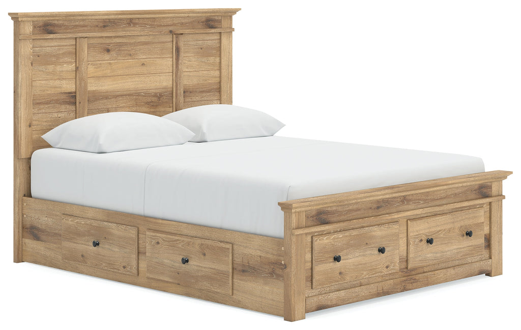 Makidern Tan Queen Panel Storage Bed