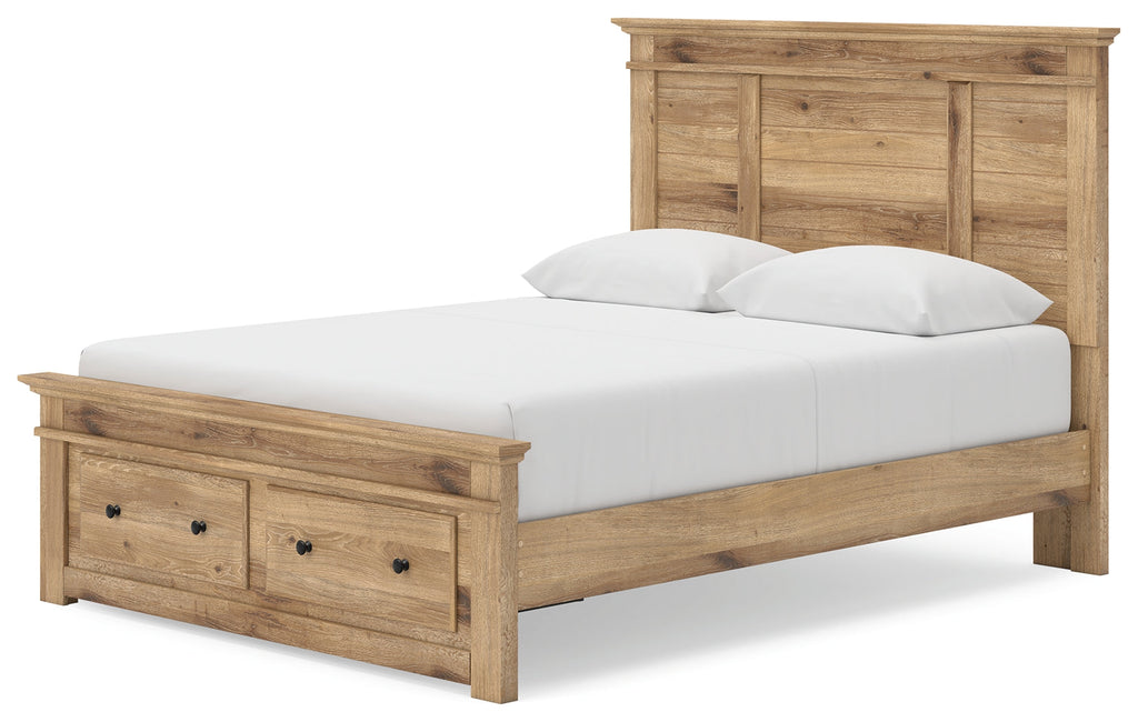 Makidern Tan Queen Panel Storage Bed