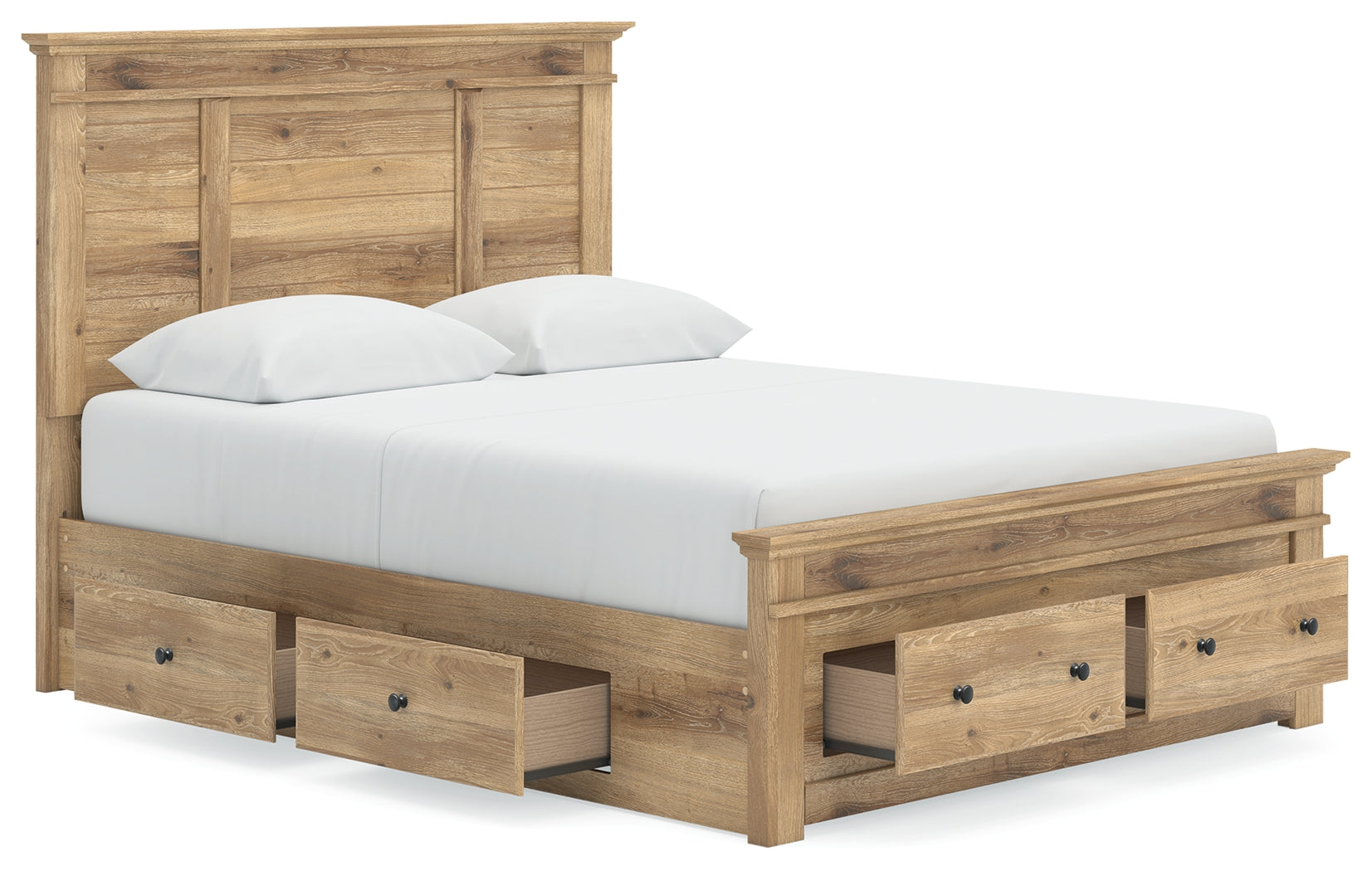 Makidern Tan Queen Panel Storage Bed