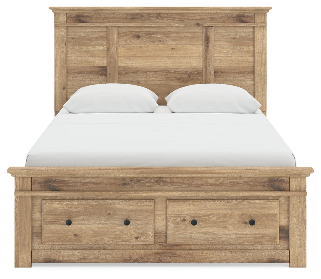 Makidern Tan Queen Panel Storage Bed