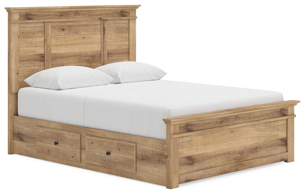 Makidern Tan Queen Panel Storage Bed