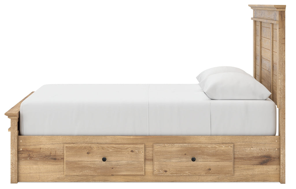 Makidern Tan Queen Panel Storage Bed