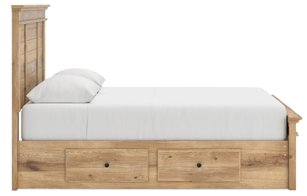 Makidern Tan Queen Panel Storage Bed