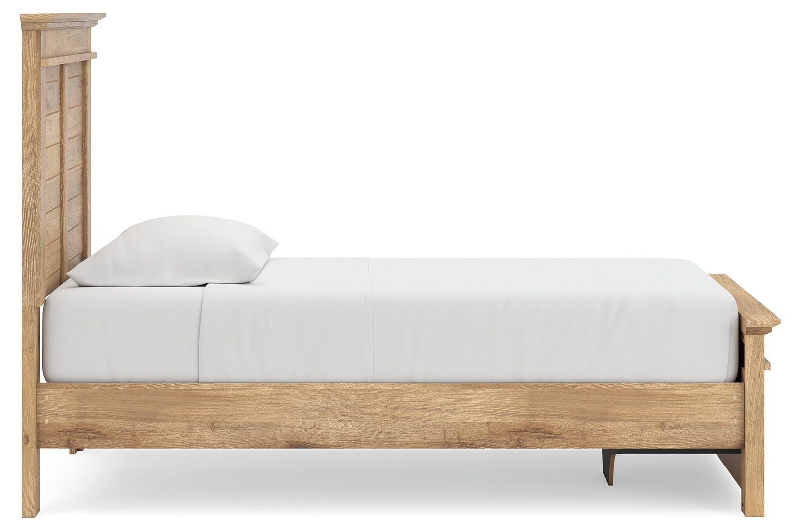Makidern Tan Twin Panel Storage Bed, Dresser and Mirror