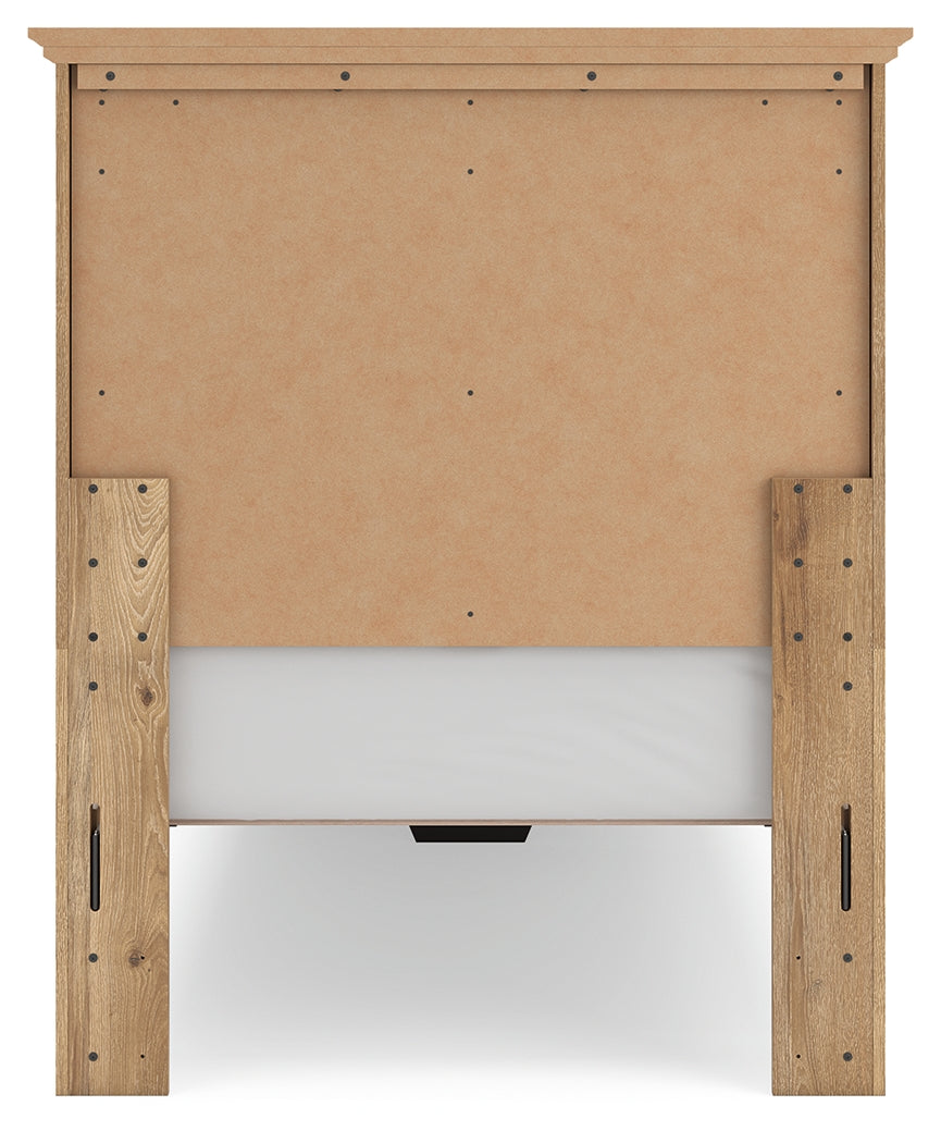 Makidern Tan Twin Panel Storage Bed