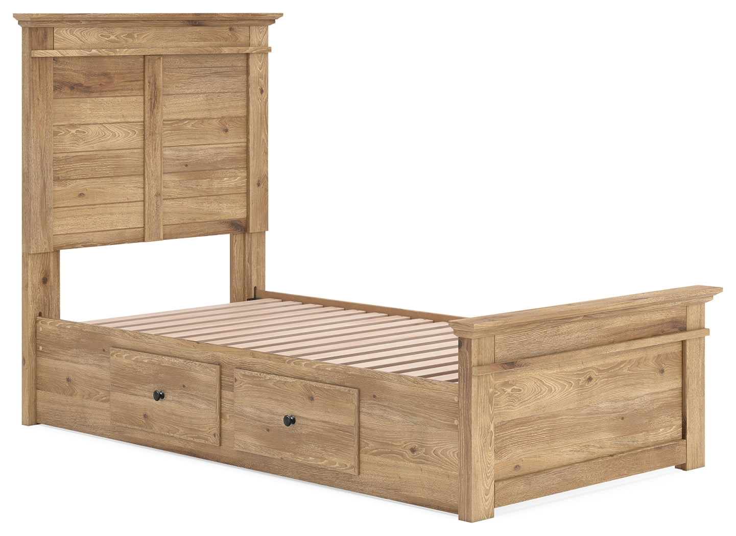 Makidern Tan Twin Panel Storage Bed