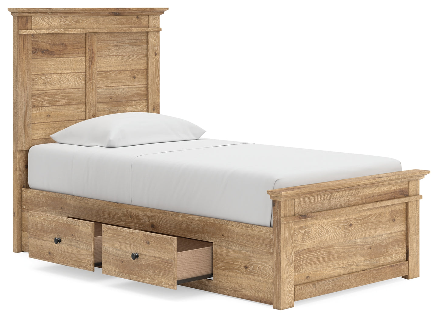 Makidern Tan Twin Panel Storage Bed