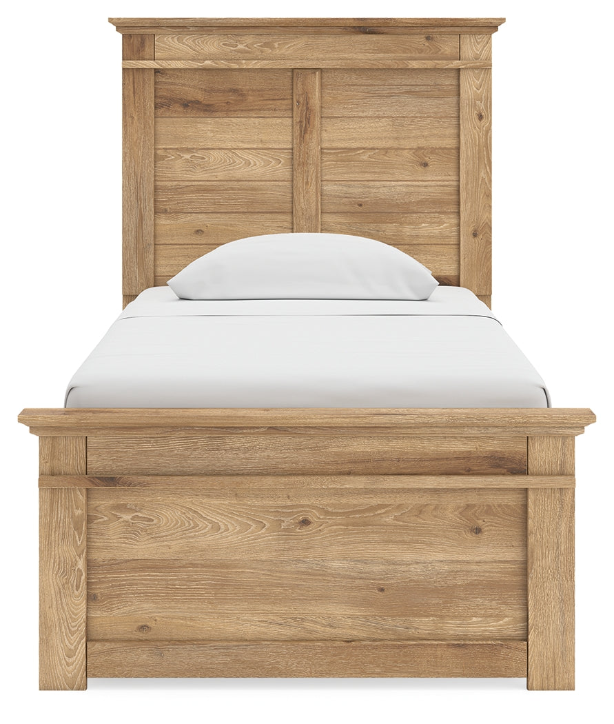 Makidern Tan Twin Panel Storage Bed