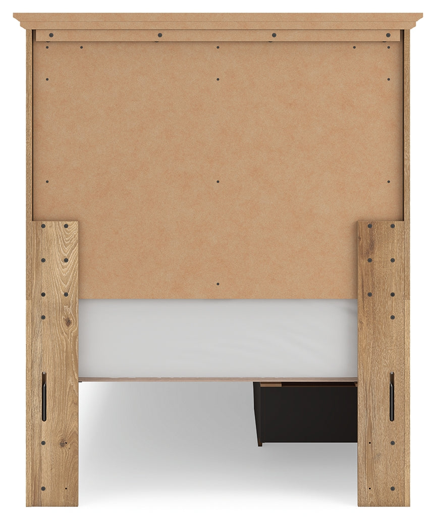 Makidern Tan Twin Panel Storage Bed