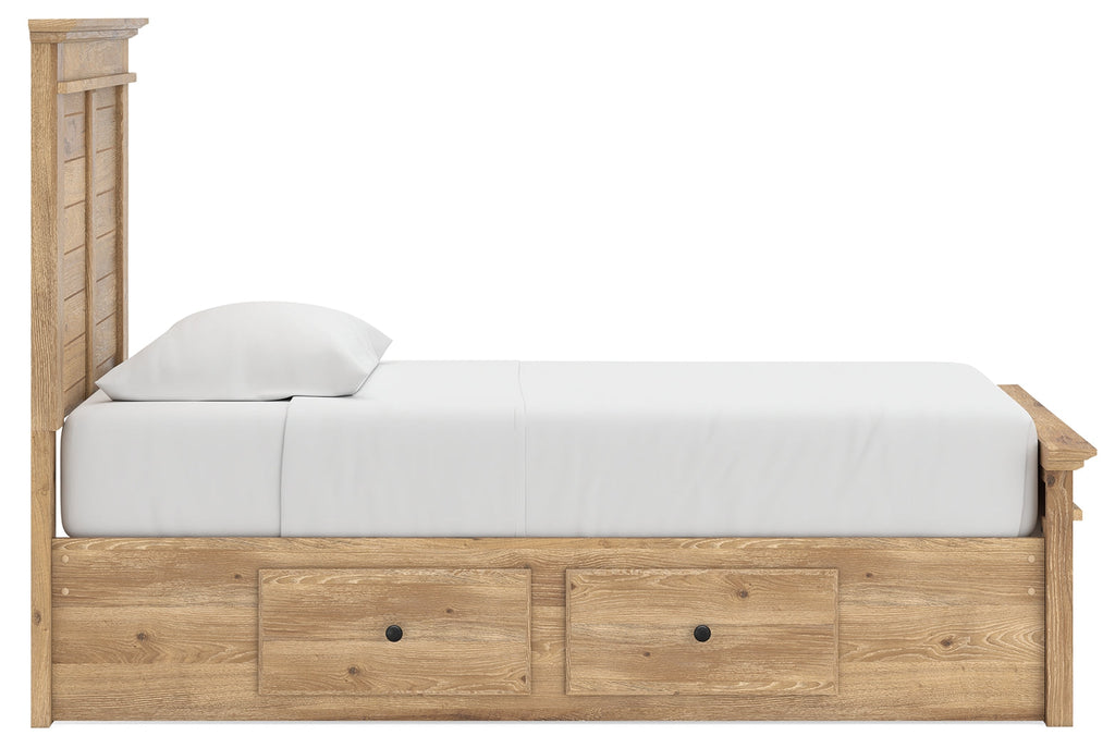 Makidern Tan Twin Panel Storage Bed