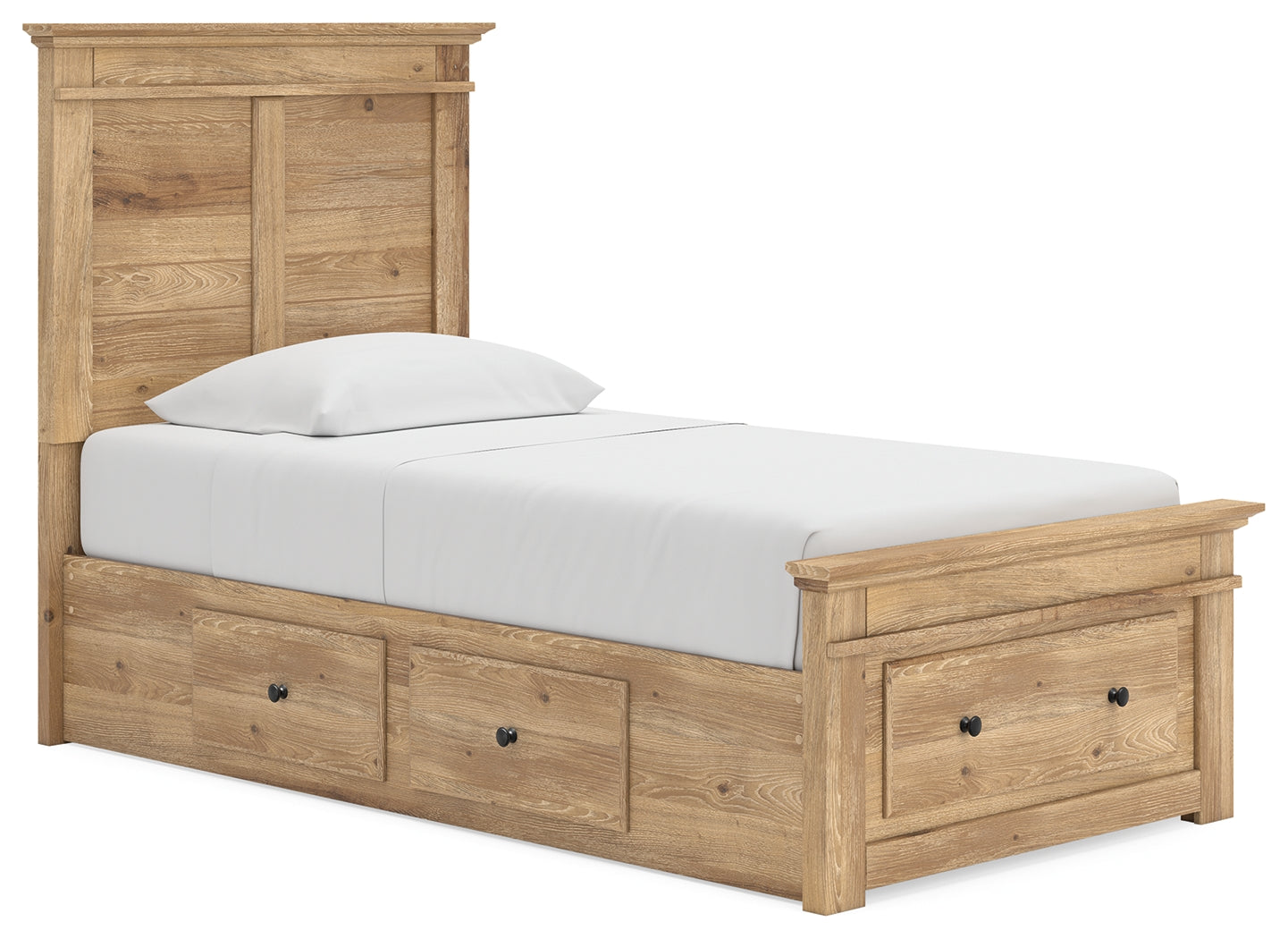 Makidern Tan Twin Panel Storage Bed