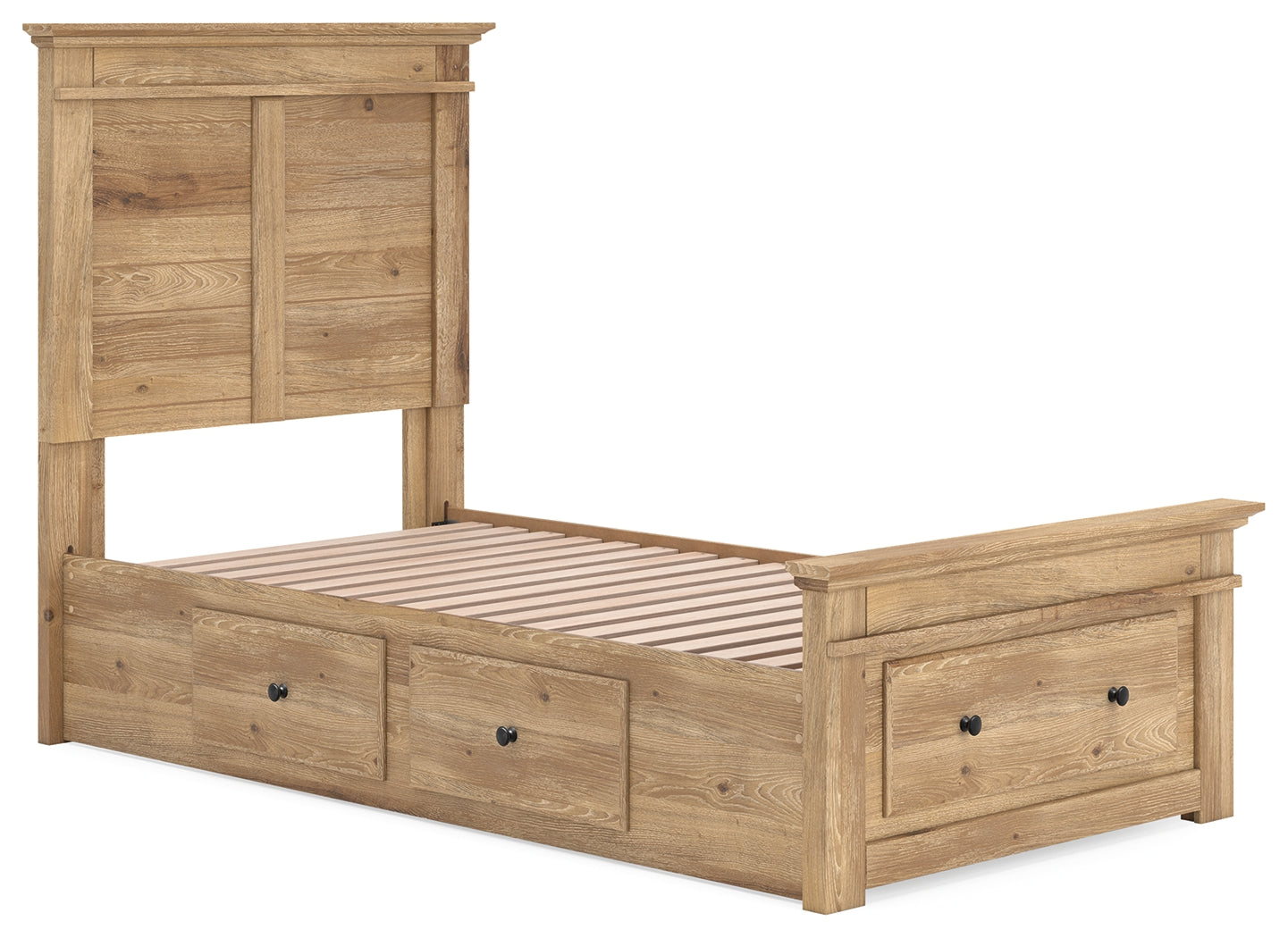 Makidern Tan Twin Panel Storage Bed