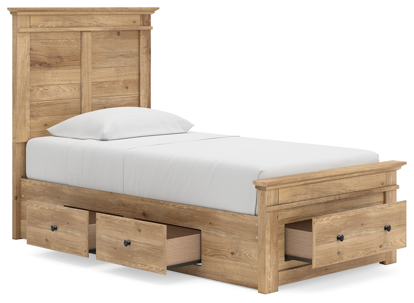 Makidern Tan Twin Panel Storage Bed