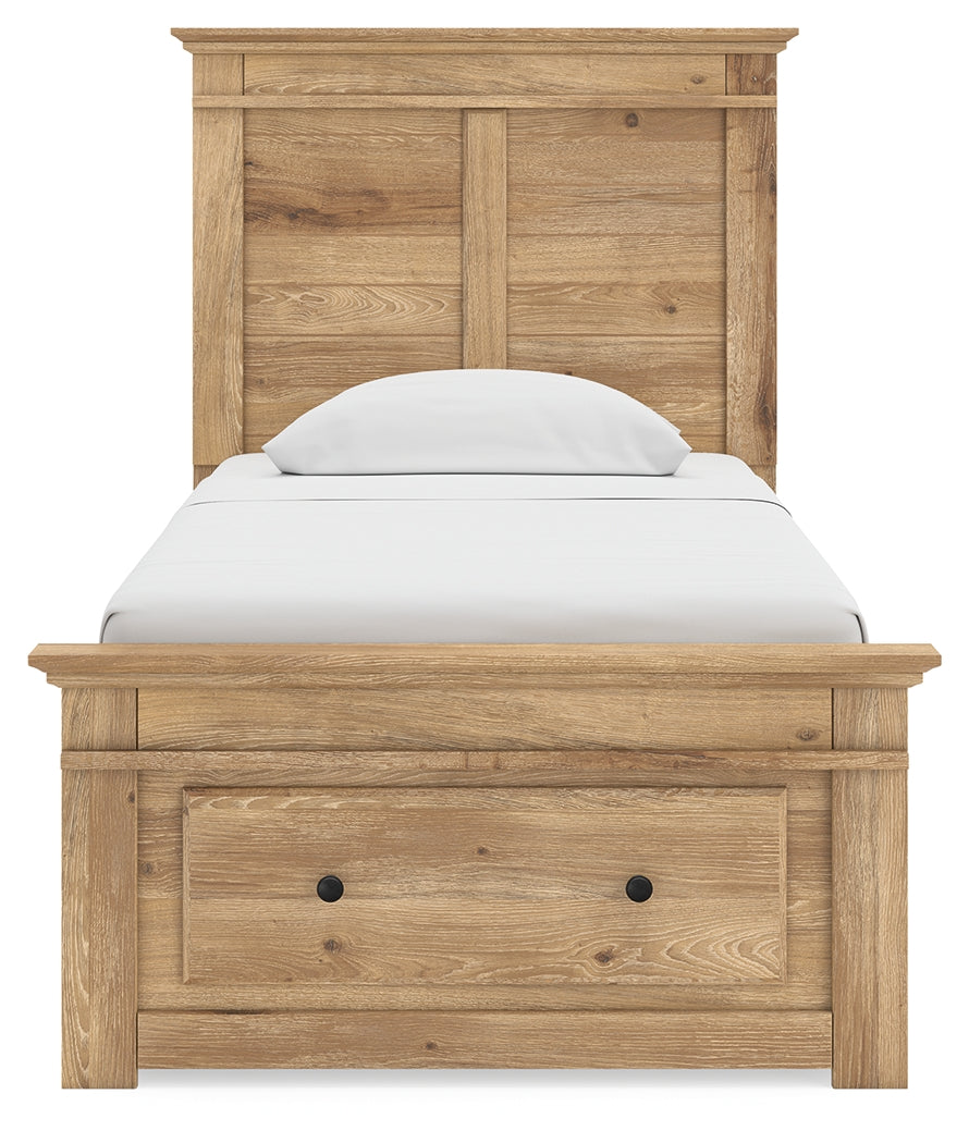 Makidern Tan Twin Panel Storage Bed