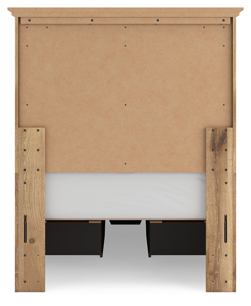Makidern Tan Twin Panel Storage Bed