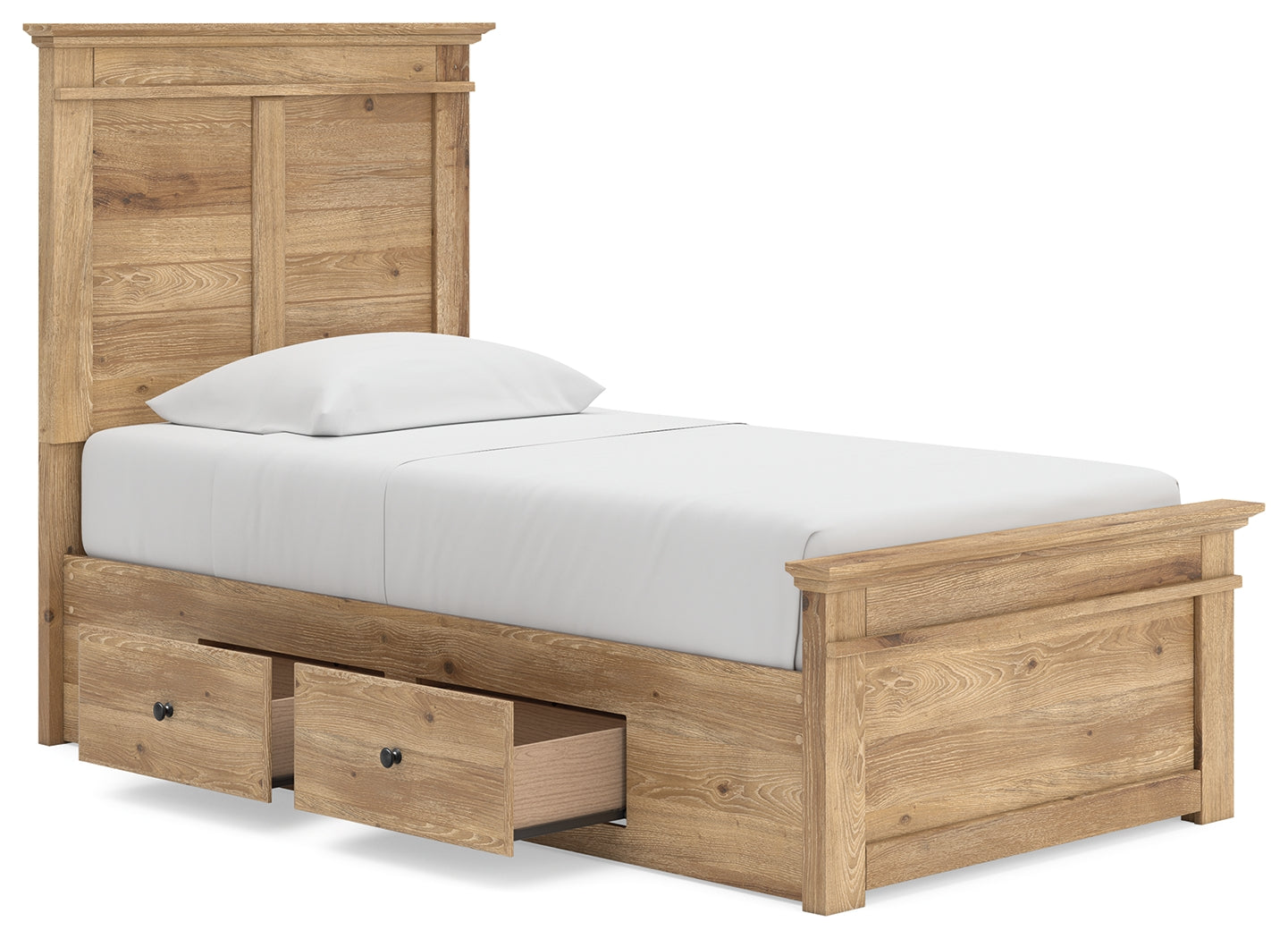 Makidern Tan Twin Panel Storage Bed