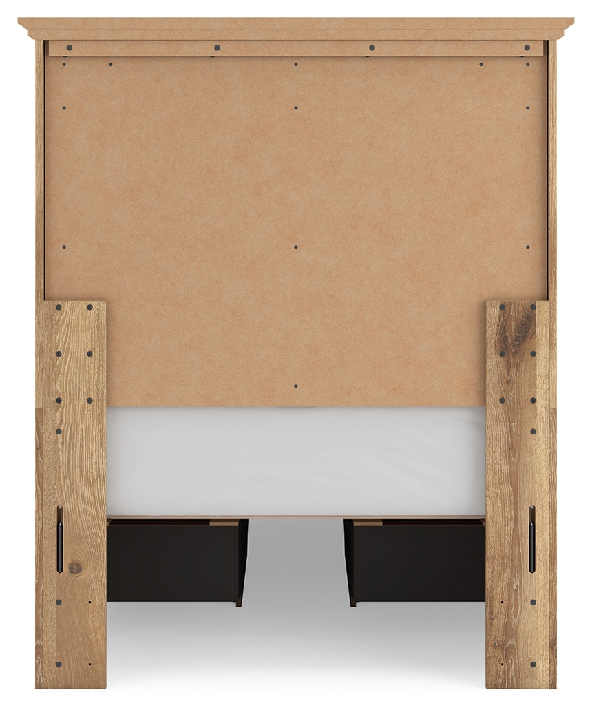 Makidern Tan Twin Panel Storage Bed