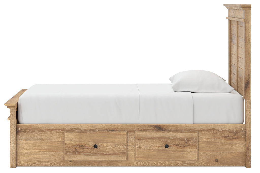 Makidern Tan Twin Panel Storage Bed