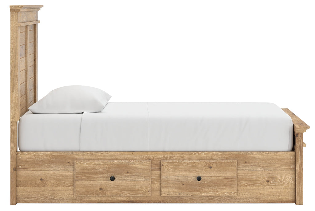 Makidern Tan Twin Panel Storage Bed
