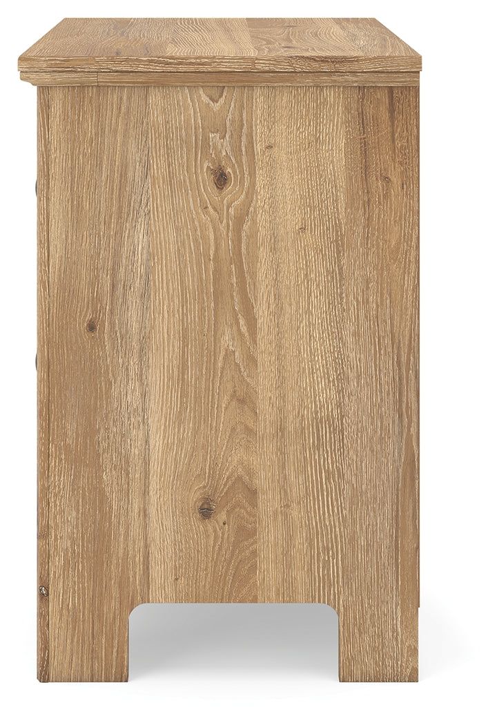 Makidern Tan Two Drawer Night Stand