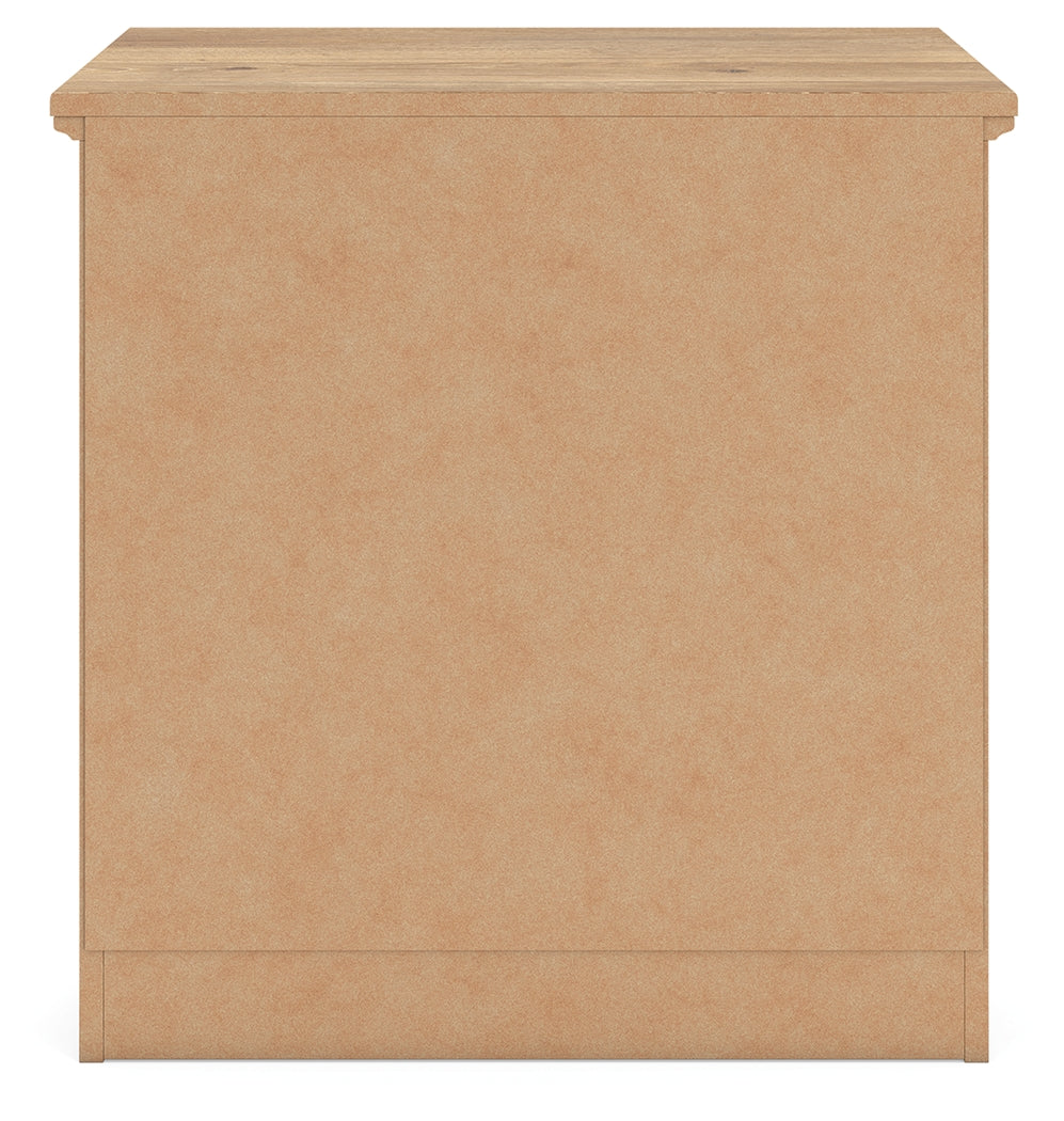 Makidern Tan Two Drawer Night Stand