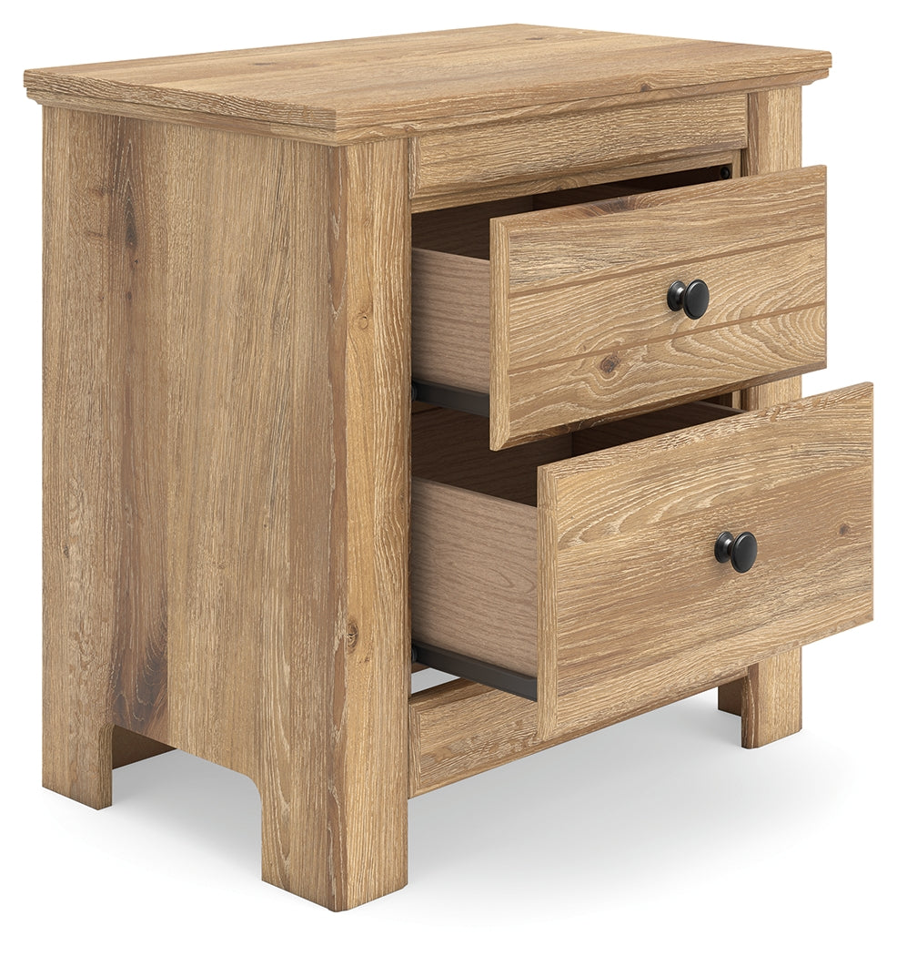 Makidern Tan Two Drawer Night Stand