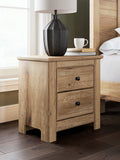Makidern Tan Two Drawer Night Stand
