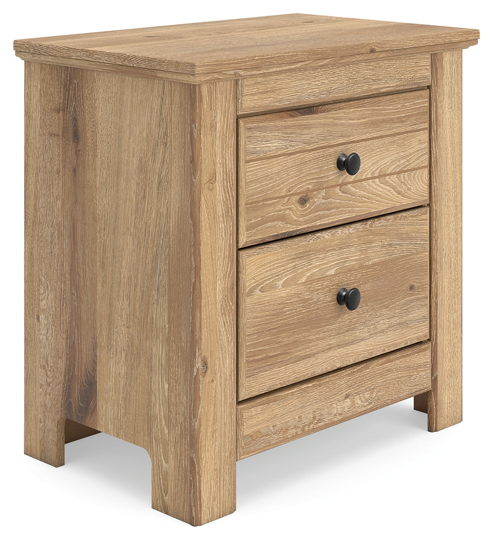 Makidern Tan Two Drawer Night Stand