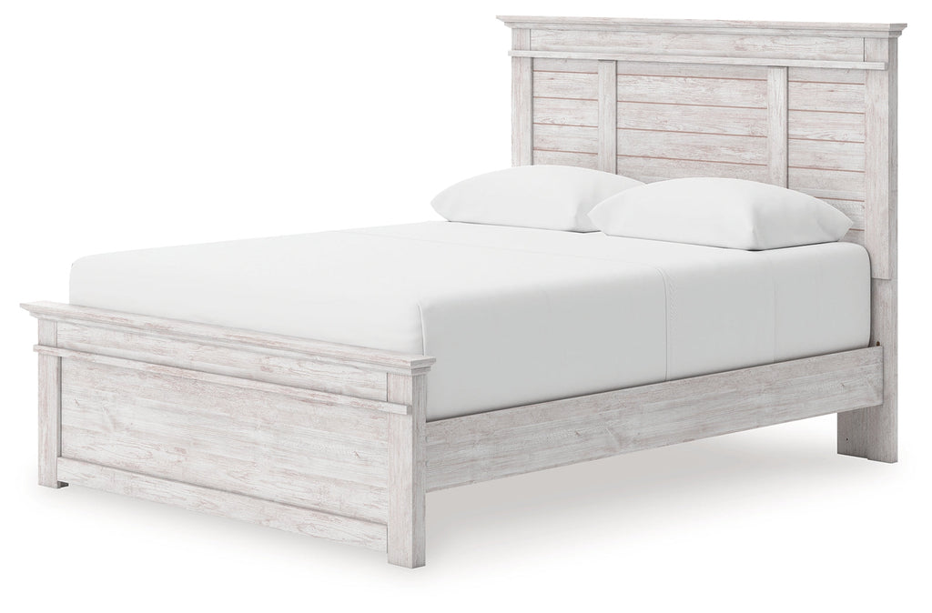 Makidern Whitewash Queen Panel 2 Storage Bed