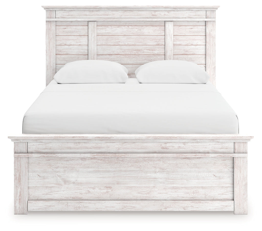 Makidern Whitewash Queen Panel 2 Storage Bed