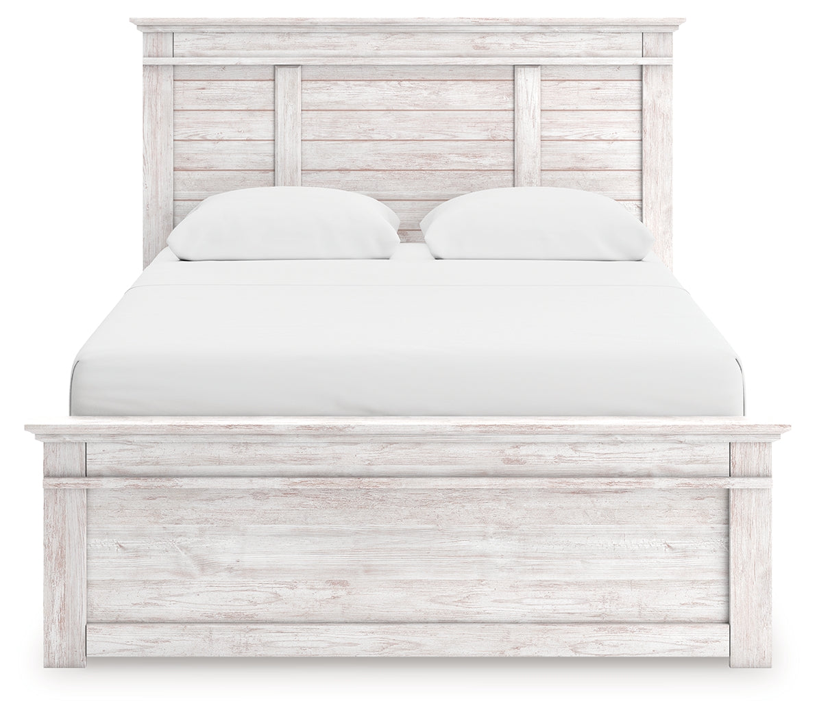 Makidern Whitewash Queen Panel 2 Storage Bed