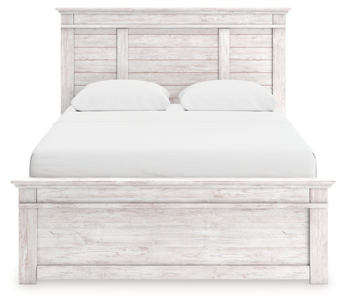 Makidern Whitewash Queen Panel 4 Storage Bed