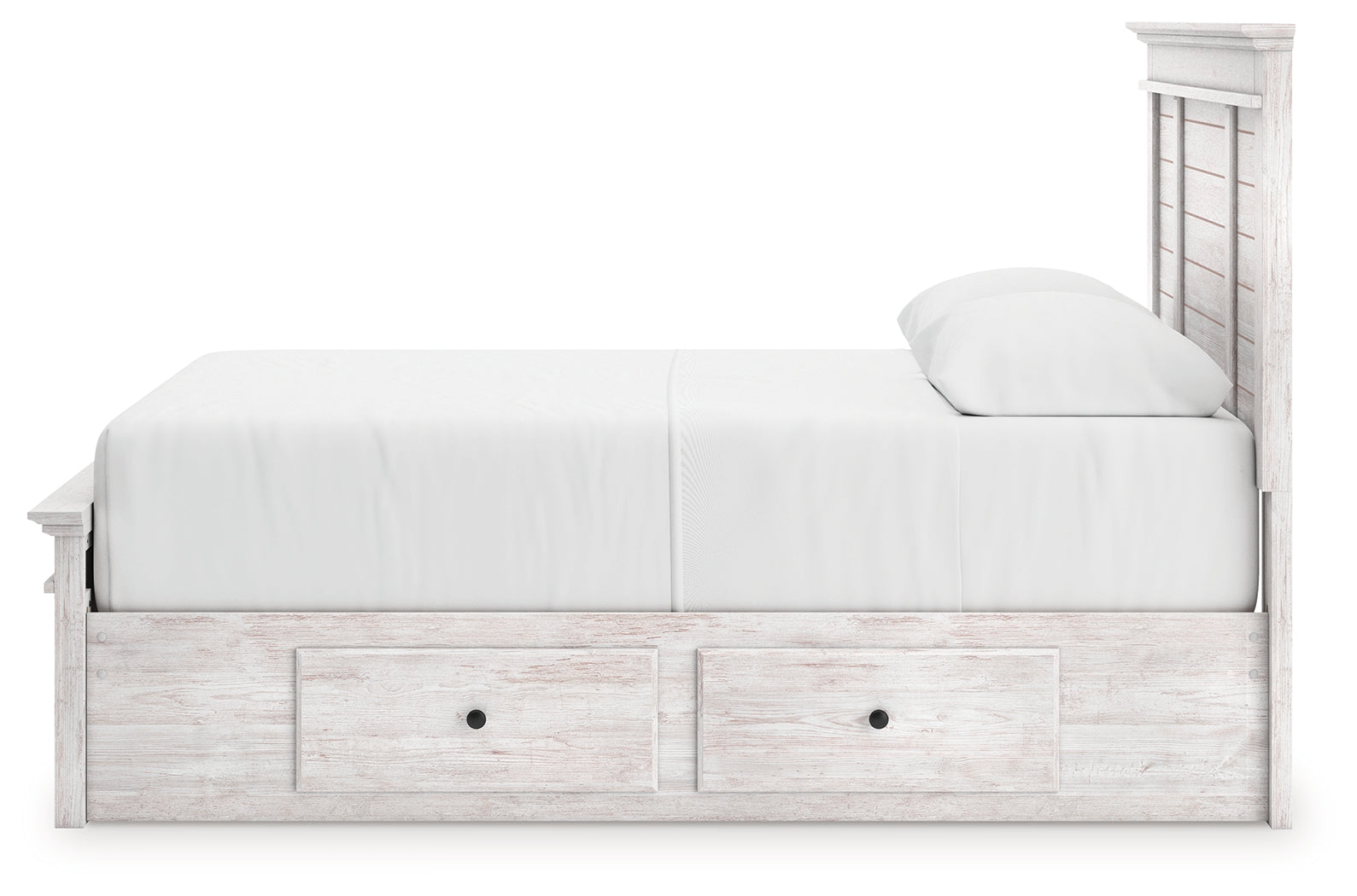 Makidern Whitewash Queen Panel 4 Storage Bed