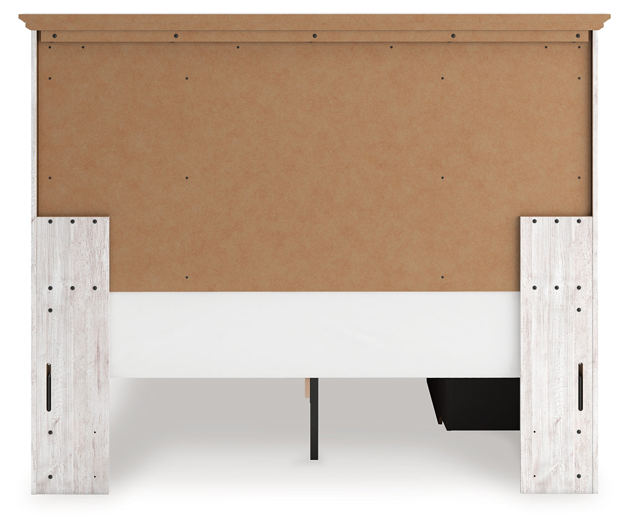 Makidern Whitewash Queen Panel 4 Storage Bed w/2 Footboard