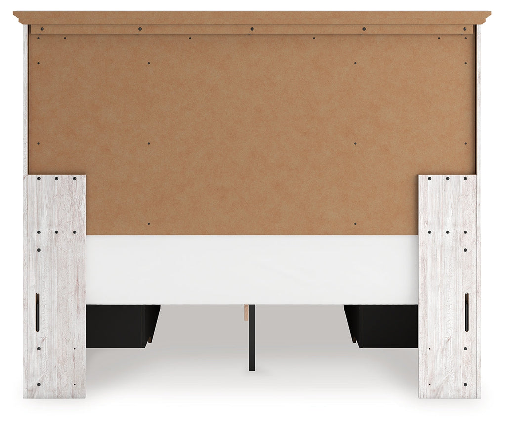 Makidern Whitewash Queen Panel 6 Storage Bed